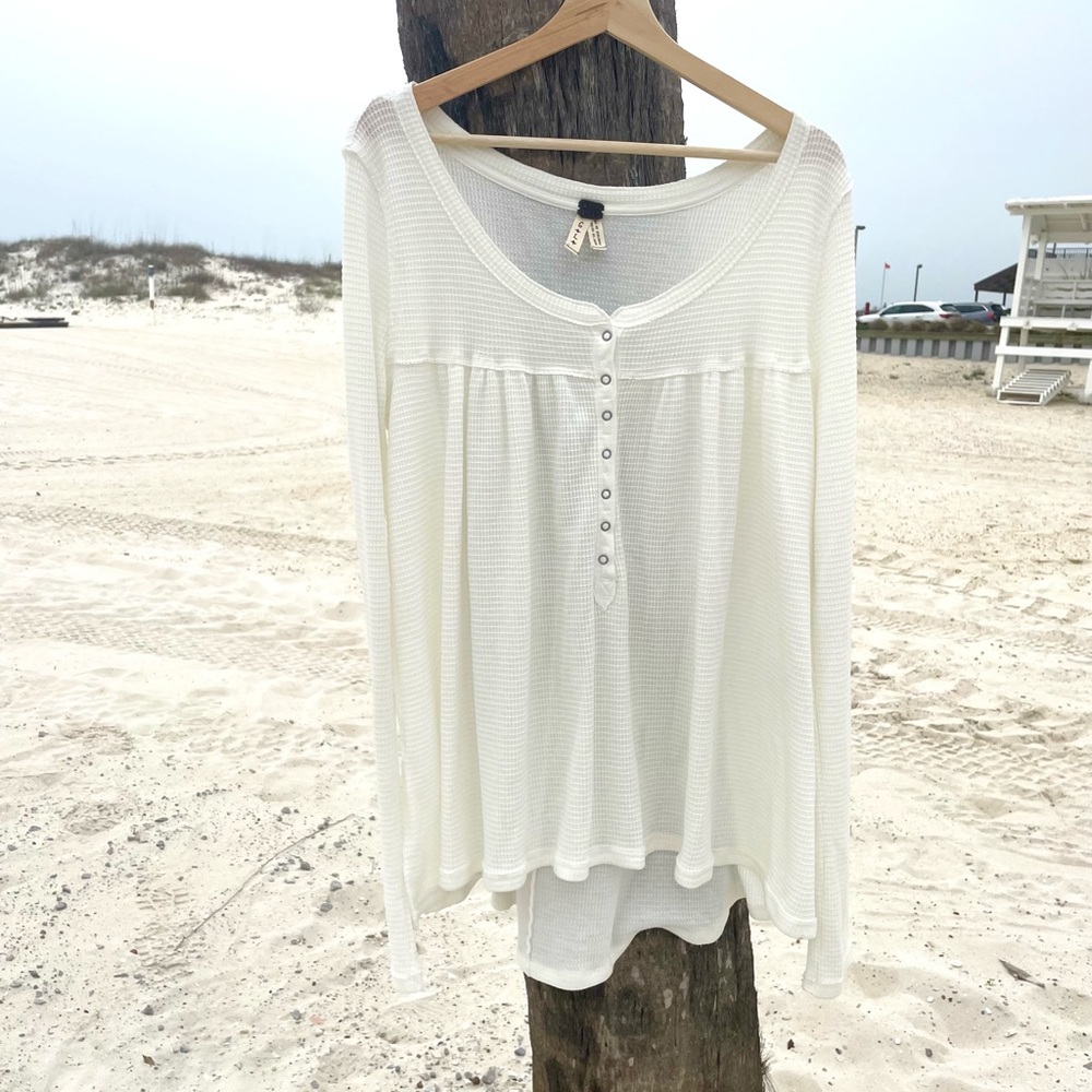 Free People White Long Sleeve